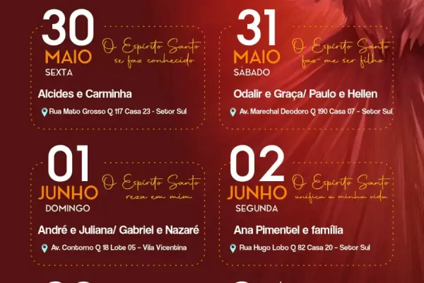 Novena do Divino Espírito Santo nas Casas NovenaCasas1
